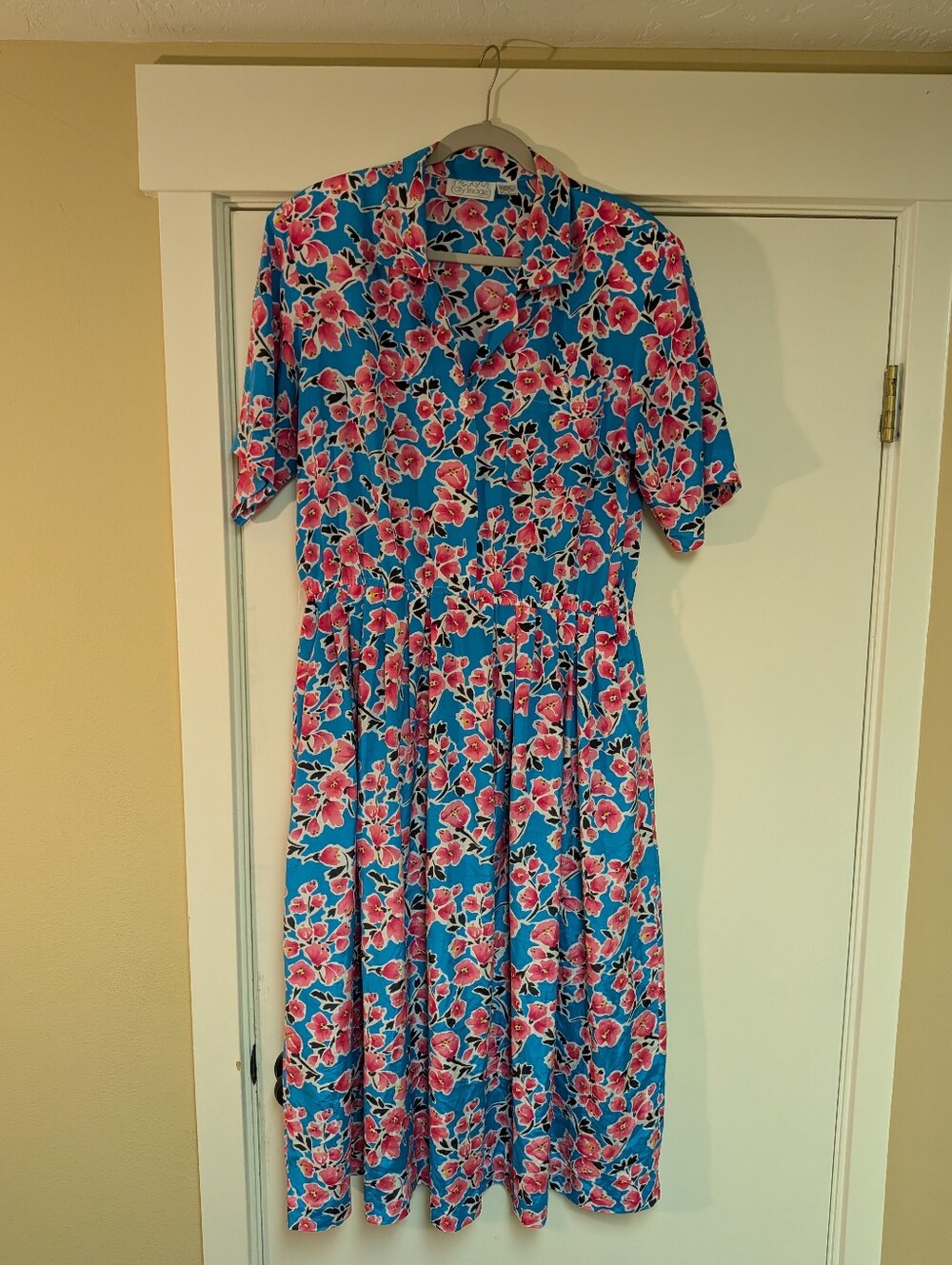 Vintage City Image Floral Shirt Dress